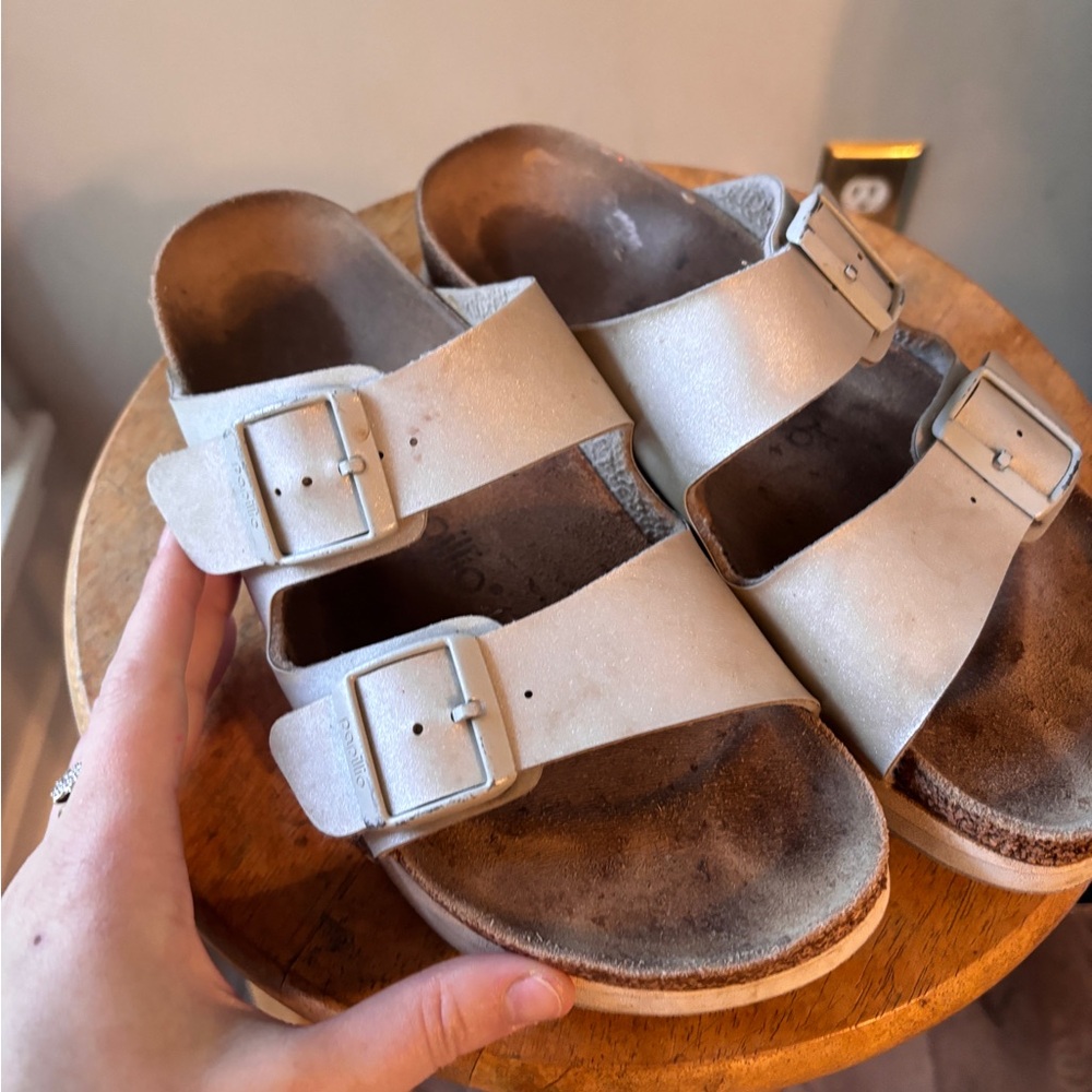 Birkenstock Papillo Silver Platform Arizona Sandals 40 9.5 - Picture 4 of 8